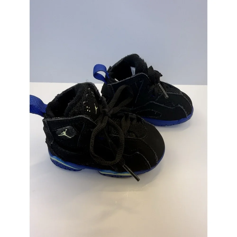 Nike Air Jordan Toddler Sneaker Tennis Shoes Size 4C Black Suede / Royal Blue